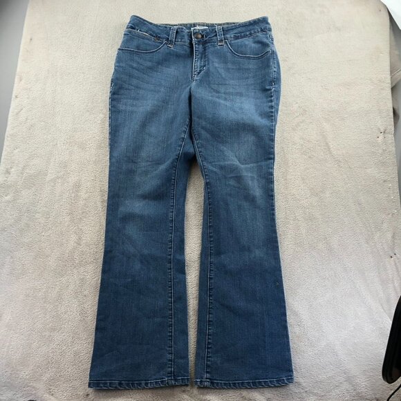 Vintage Lee Womens Jeans Size 32 Measured Blue Denim Bootcut Leg Classic Casual - Picture 11 of 12
